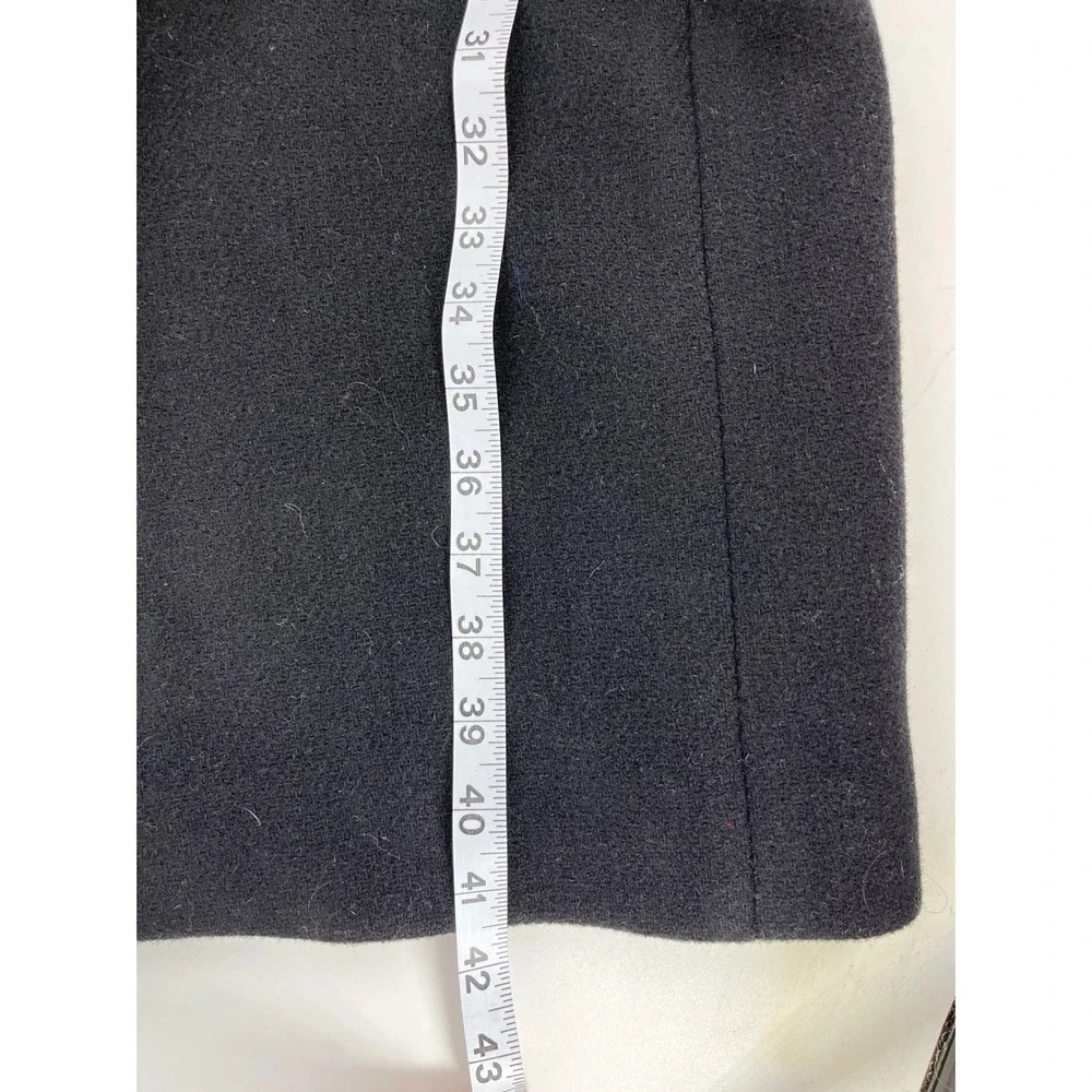 J.Crew‎ Black Stadium Cloth Wool Cocoon Coat Italian Fabric Gold Buttons Size 2 - Picture 8 of 10